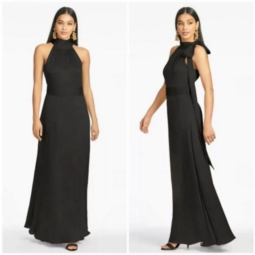 Sachin & Babi Kayla Halter Maxi Gown Black NWT $289